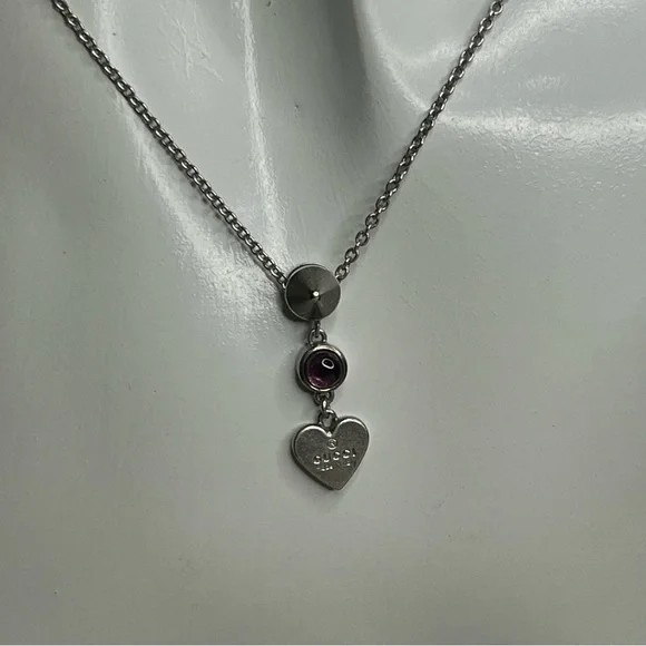 Gucci - Amethyst Trademark Heart Pendant Necklace - Picture 5 of 8